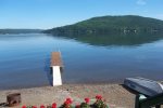 The view of the Bluff and Keuka Lake from the cottage steps